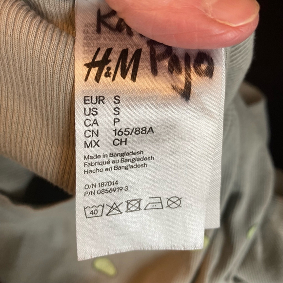 Women's H&M T-shirt Size S Gray Avocado Print - Picture 7 of 7